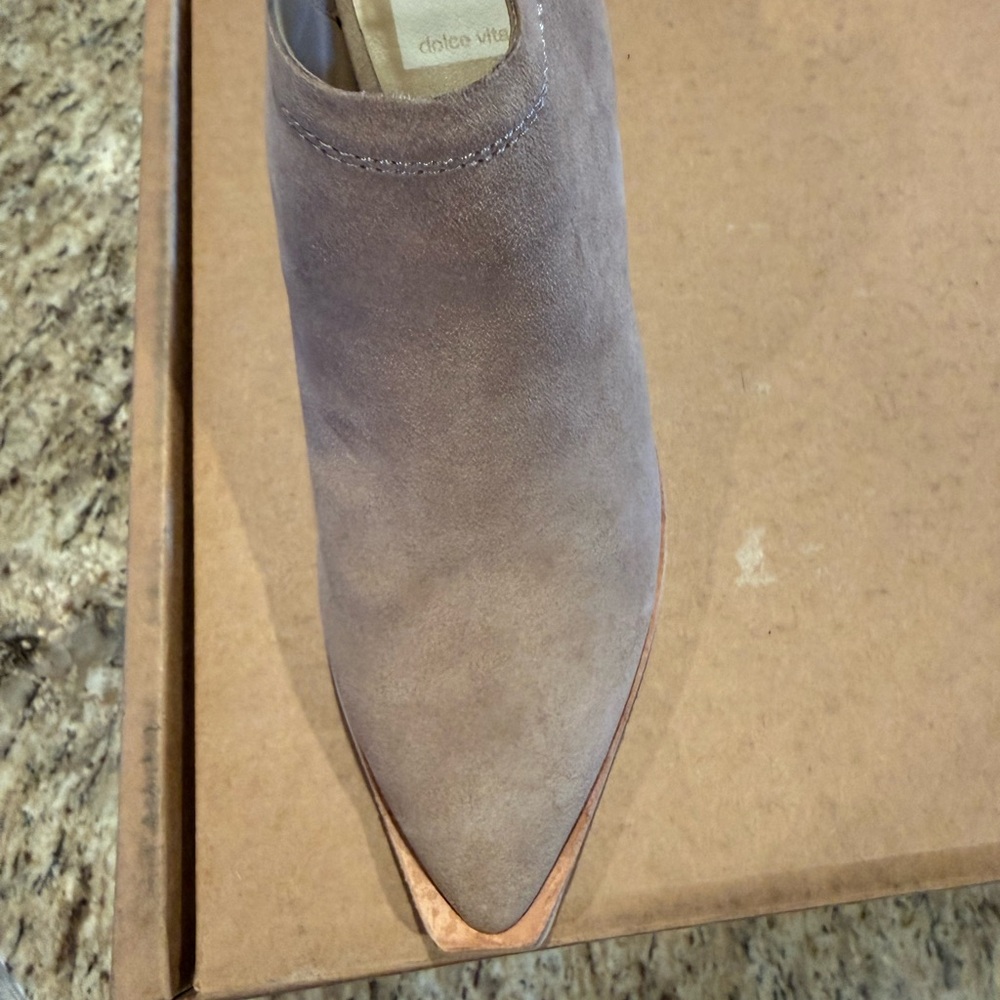 Dolce Vita Taupe Suede Mule Heel - Picture 3 of 7